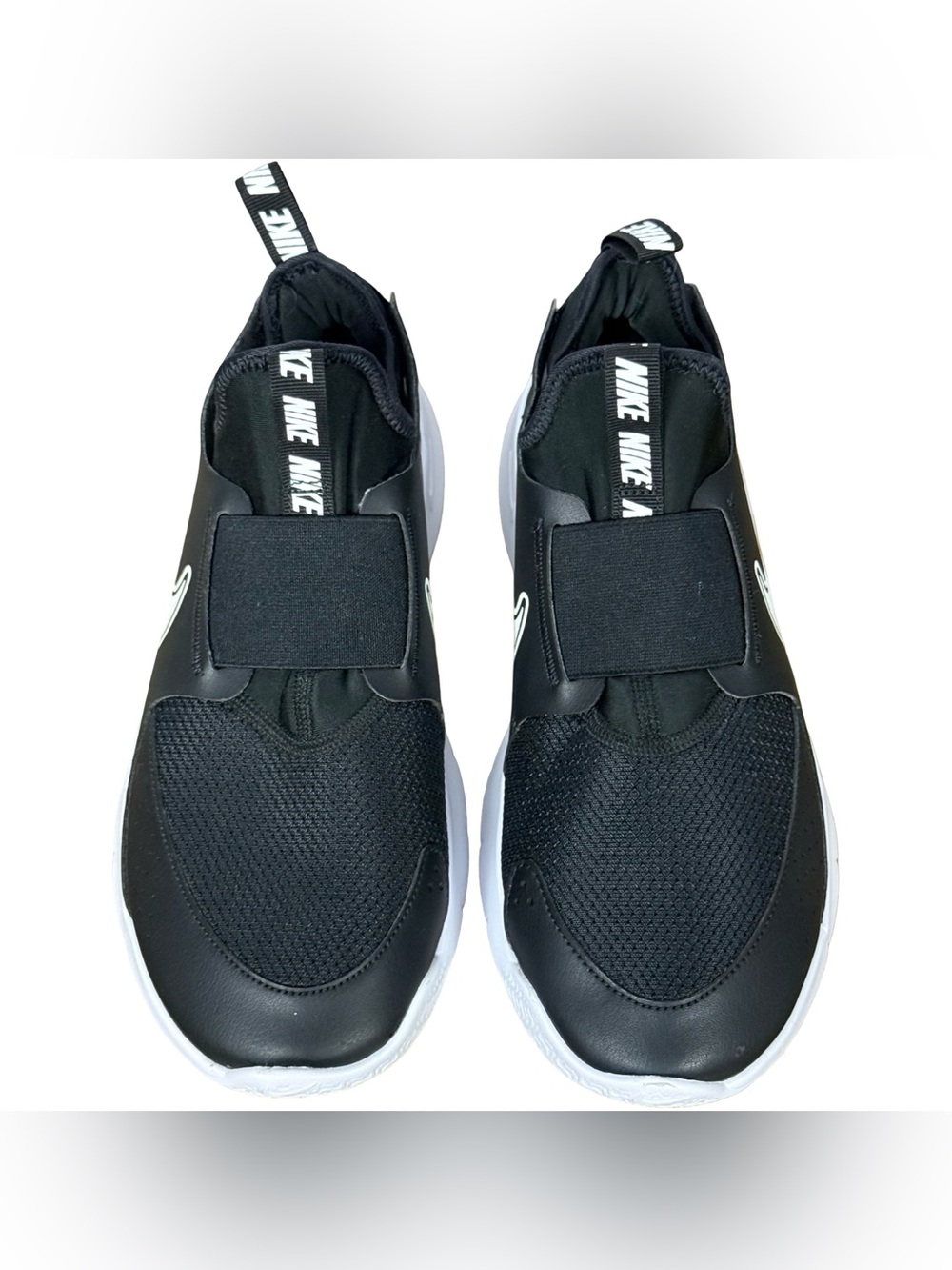 Nike Black & White Flex Runner Slip On Youth Sneakers Shoes Sz 7Y, AT4662-001